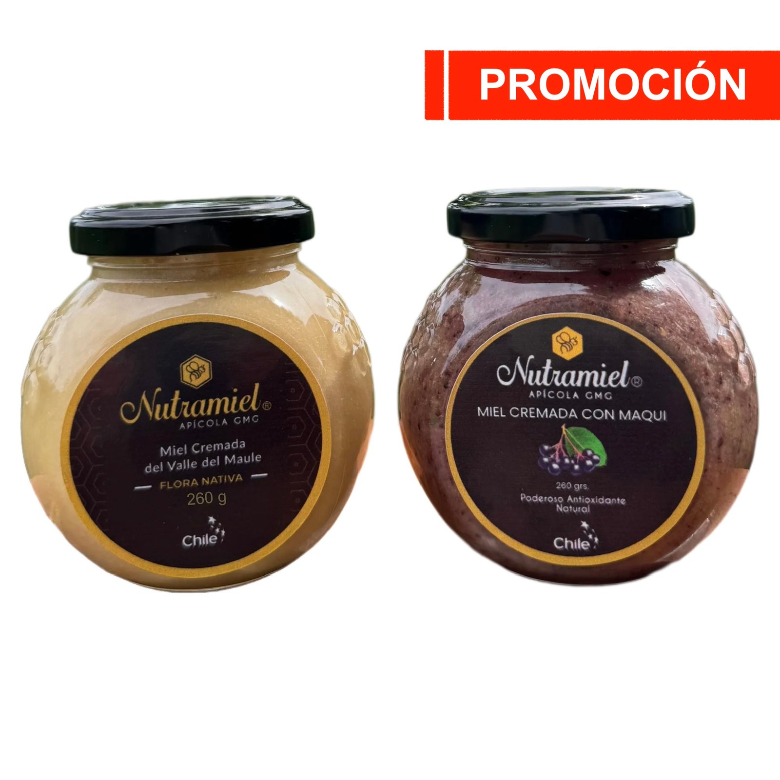 ¡¡Pack Promocional Miel cremada de quillay y maqui formato 260 grs .!!